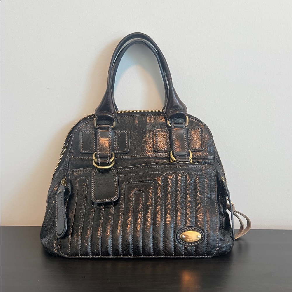 Chloe Quilted Bay Bag - Black